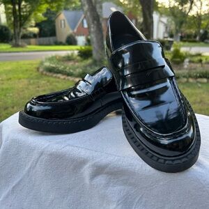 Madden Girl Shiny Black Loafers